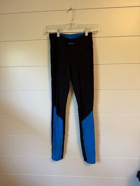 lululemon athletica Black and Blue Colorblock Leggings
